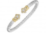 VAHAN STERLING SILVER AND 14K YELLOW GOLD 3MM OPEN CUFF BRACELET