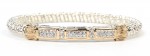 VAHAN STERLING SILVER AND 14K YELLOW GOLD 4MM CLOSED BRACELET