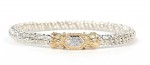 VAHAN STERLING SILVER AND 14K 4MM CLOSED BRACELET
