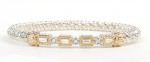 VAHAN STERLING SILVER & 14K 4MM DIAMOND CLOSED BRACELET