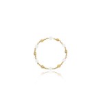 GOLD FILLED TWIST BEAD AND PEARL BRACELET