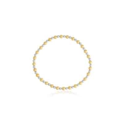 4MM STERLING SILVER AND GOLD FILLED BEAD BRACELET