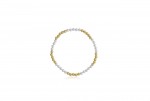 5X5 4MM STERLING SILVER AND GOLD FILLED BEADED BRACELET