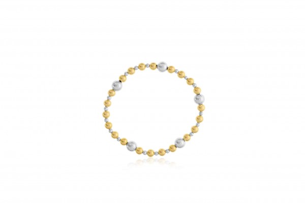 STERLING SILVER AND GOLD FILLED BEADED BRACELET