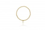 4MM GOLD FILLED BEADED BRACELET WITH C INITIAL