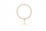 4MM GOLD FILLED BEADED BRACELET WITH INITIAL A