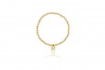 4MM GOLD FILLED BEADED BRACELET WITH INITIAL M