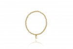 4MM GOLD FILLED BEADED BRACELET WITH INITIAL E