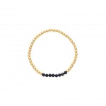 4MM GOLD FILLED BEADED BRACELET WITH A 4MM BEADED SAPPHIRE BAR