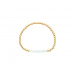 4MM GOLD FILLED BEADED BRACELET WITH 4MM BLUE TOPAZ BAR
