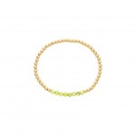 4MM GOLD FILLED BEADED BRACELET WITH 4MM PERIDOT BAR