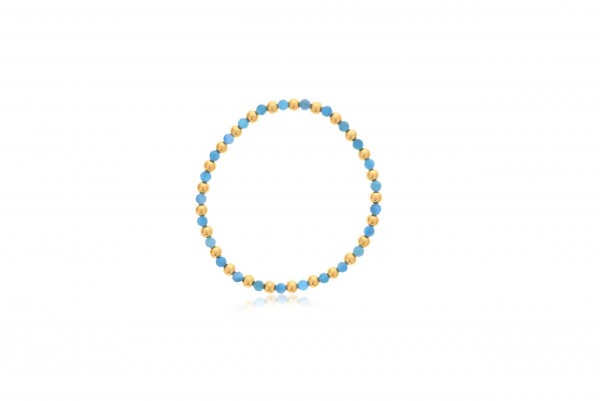 4MM APATITE AND STERLING SILVER BEADED BRACELET