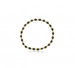 4MM BLACK AGATE AND STERLING SILVER BEADED BRACELET