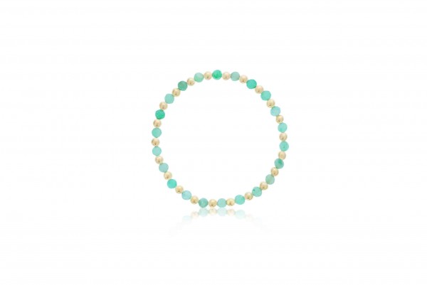 4MM AVENTURINE AND STERLING SILVER BEADED BRACELET