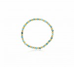 4MM BLUE HOWLITE AND STERLING SILVER BEADED BRACELET