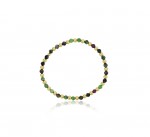 4MM RUBY FUSHITE AND STERLING SILVER BEADED BRACELET
