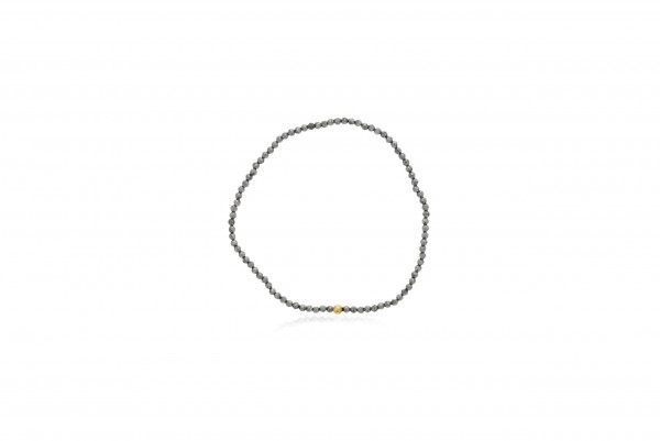 PYRITE AND GOLD FILLED BEADED BRACELET