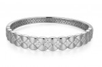 STERLING SILVER QUILTED CZ BRACELET