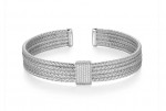 STERLING SILVER DUO LUXE CZ CUFF BRACELET