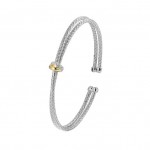 STERLING SILVER GOLD PLATED CZ CUFF BRACELET