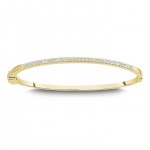 GOLD VERMEIL CUBIC ZIRCONIA PAVE BANGLE BRACELET
