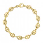GOLD VERMEIL FLAT COFFEE BEAN BRACELET