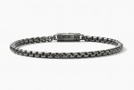 JOHN HARDY STERLING SILVER MENS BOX CHAIN BRACELET IN MATTE BLACK