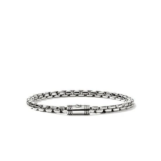 JOHN HARDY STERLING SILVER MENS BOX CHAIN BRACELET