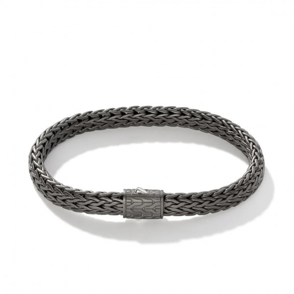 JOHN HARDY STERLING SILVER  MENS BLACK MATTE ICON BRACELET