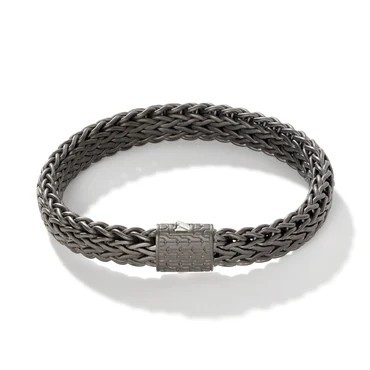 JOHN HARDY STERLING SILVER MENS MATTE BLACK ICON BRACELET