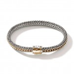 JOHN HARDY STERLING SILVER & 18K GOLD REVERSIBLE BRACELET