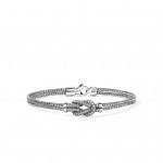 JOHN HARDY STERLING SILVER .30CTW DIAMOND LOVE KNOT BRACELET