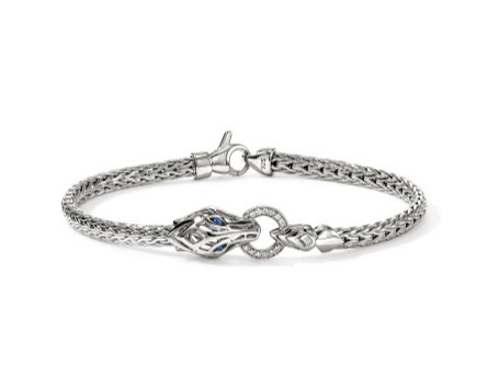 John Hardy Sterling Silver Naga Diamond Bracelet