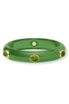 JULIE VOS CARNABY GOLD PLATE STONE BANGLE PALMETTO GREEN