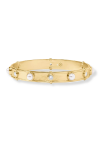 JULIE VOS TRIBECA PEARL GOLD PLATE BANGLE BRACELET