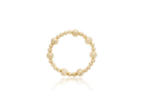 STERLING SILVER GOLD PLATED BEAD BRACELET