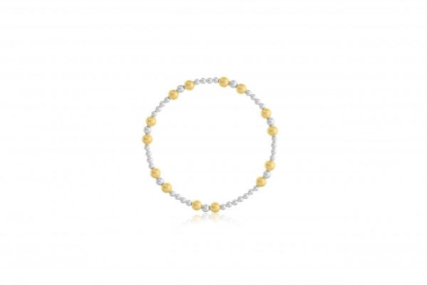 STERLING SILVER & GOLD FILLED BEADED BRACELET