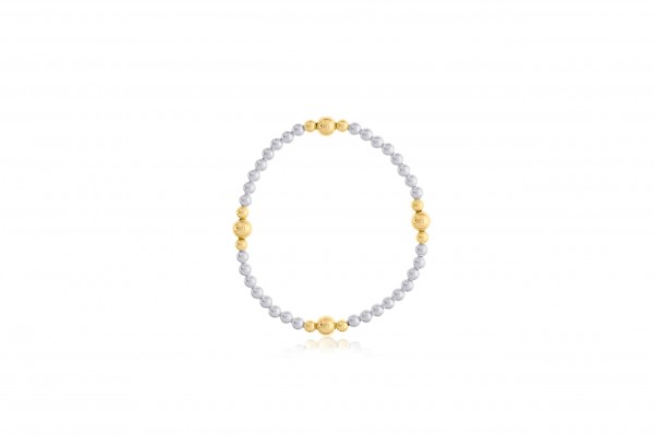 STERLING SILVER & GOLD FILLED BEADED BRACELET