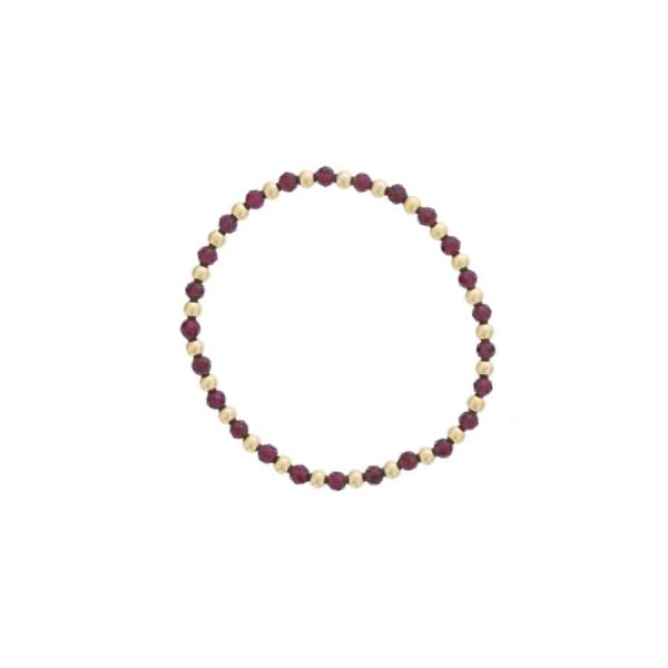 GARNET & GOLD FILLED BEADED BRACELET