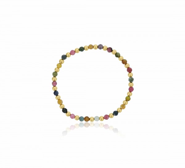 TOURMALINE & GOLD FILLED BEADED BRACELET