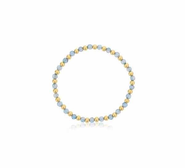 BLUE TOPAZ & GOLD FILLED BEADED BRACELET