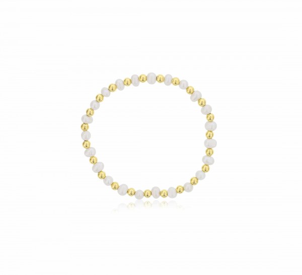 PEARL & GOLD FILLED BEADED BRACELET