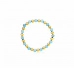 BLUE HOWLITE & GOLD FILLED BEADED BRACELET
