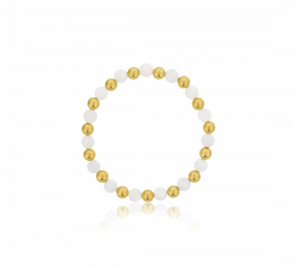 MOONSTONE & GOLD FILLED BEADED BRACELET