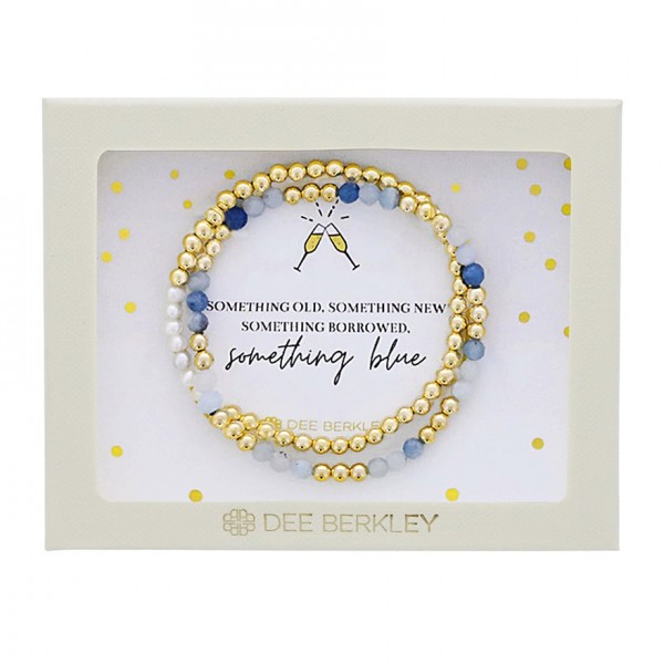 SOMETHING BLUE BRACELET SET WITH GOLD FILLED  & AQUA BEADS