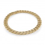 GOLD PLATED STAINLESS STEEL DIAMOND CUT 8MM CURB LINK BRACELET