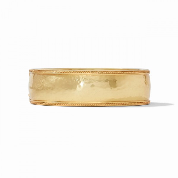 JULIE VOS CANNES STATEMENT HINGE GOLD BANGLE