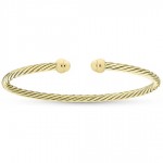 STERLING SILVER GOLD PLATED MINI TWISTED POLISHED MEDIUM BRACELET