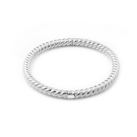 STERLING SILVER TWIST MEDIUM BANGLE