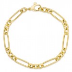 GOLD PLATED ROUND TUBE PAPERCLIP LINK BRACELET